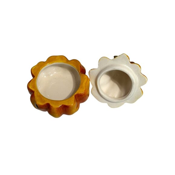 Ceramic Pumpkin-Shaped Tea Light Candle Holder With Lid - Picture 6 of 8